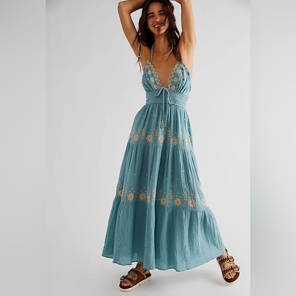 Free People Real Love Embroidered Dress